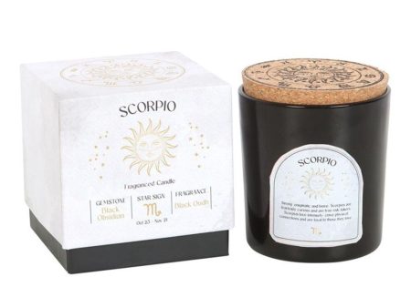 Scorpio Black Oudh Gemstone Zodiac Candle Online