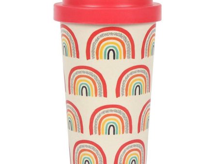 Rainbow Print Bamboo Eco Travel Mug Discount