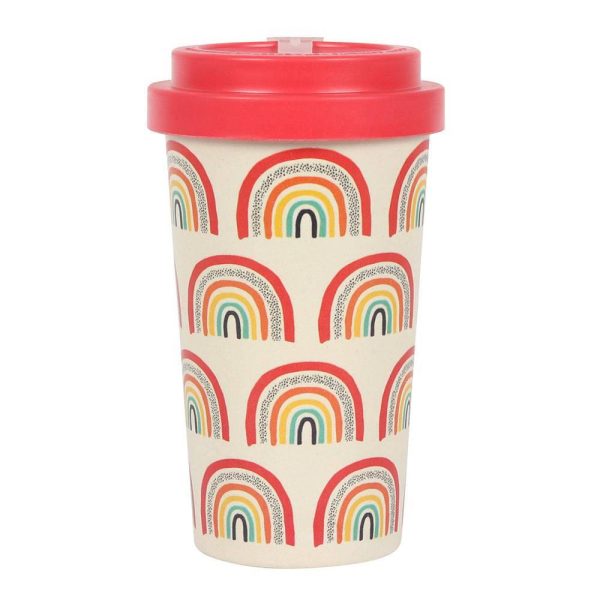 Rainbow Print Bamboo Eco Travel Mug Discount