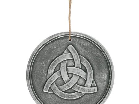 Silver Effect Terracotta Triquetra Plaque For Sale