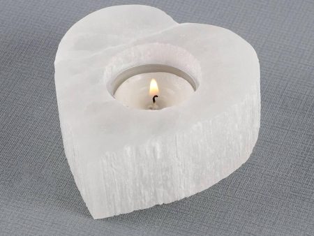 Selenite Heart Tealight Holder Cheap