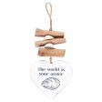 The World is Your Oyster Driftwood Heart Sign Cheap