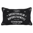 Small Rectangular Black and White Talking Board Cushion For Sale