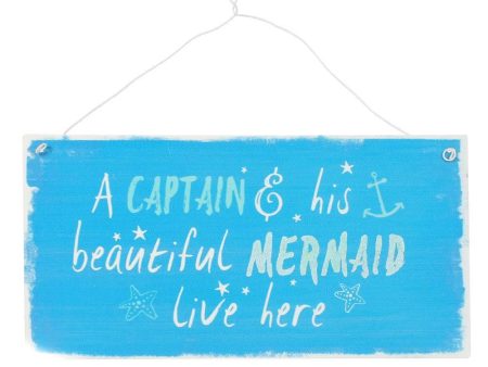 Captain And Mermaid Metal Sign Discount