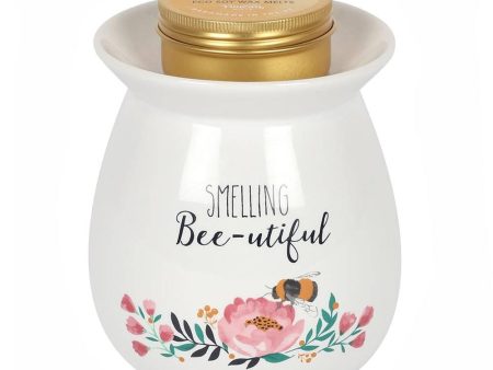 Large Smelling Bee-utiful Wax Melt Burner Gift Set For Sale