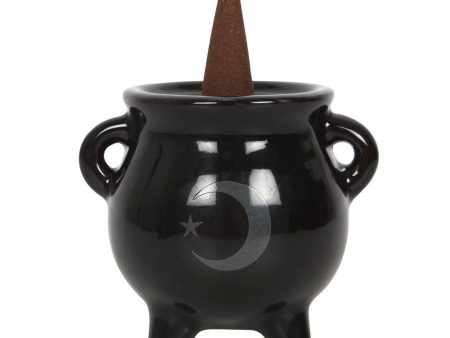 Mystical Moon Cauldron Ceramic Incense Holder Online Sale