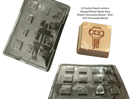 12 Cavity Diwali Lantern Shaped Diwali Akash Diya Plastic Chocolate Mould - 033 | PVC Chocolate Mould Cheap