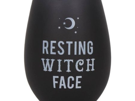 Resting Witch Face Stemless Wine Glass on Sale